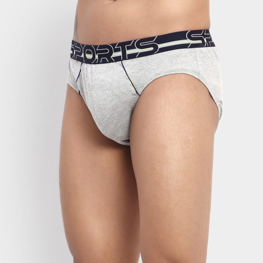 Men's Brief, Melange Mid Grey, large image number null
